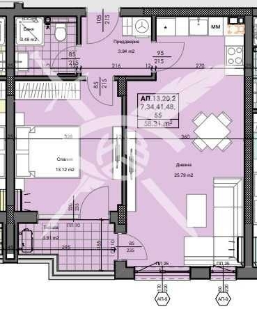 Двустаен апартамент в Пловдив, Кършияка - 74 кв.м за 1001 €/кв.м - Снимка #1