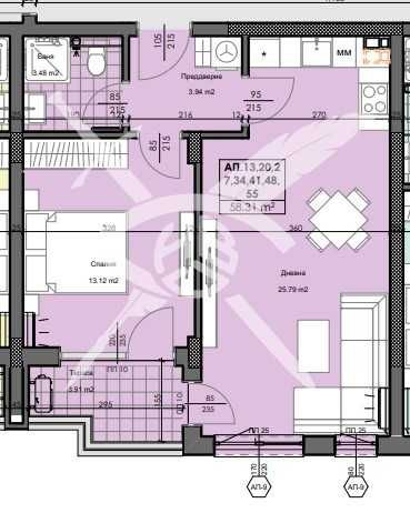 Двустаен апартамент в Пловдив, Кършияка - 74 кв.м за 1001 €/кв.м - Снимка #1