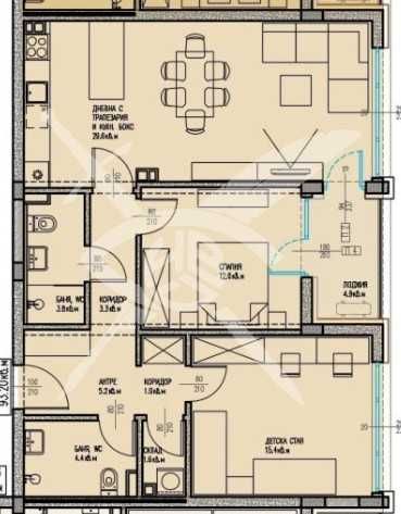 Тристаен апартамент в Бургас, Славейков - 101 кв.м за 565 €/кв.м - Снимка #1