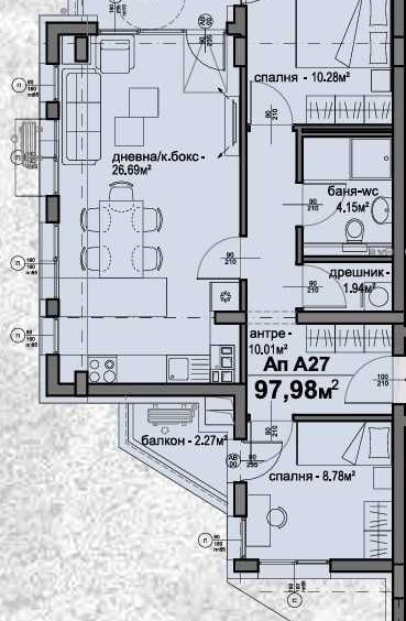 Тристаен апартамент в София, Люлин 5 - 98 кв.м за 1581 €/кв.м - Снимка #1
