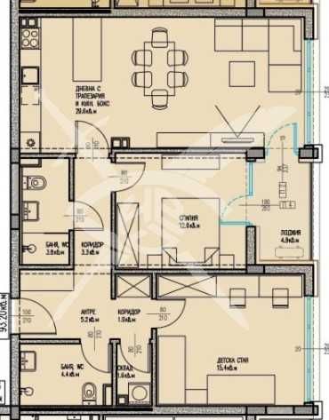 Тристаен апартамент в Бургас, Славейков - 112 кв.м за 1056 €/кв.м - Снимка #1