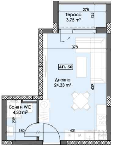 Едностаен апартамент в Пловдив, Тракия - 45 кв.м за 1108 €/кв.м - Снимка #1