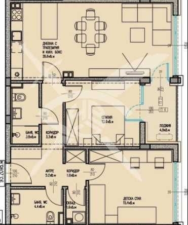 Тристаен апартамент в Бургас, Славейков - 112 кв.м за 1056 €/кв.м - Снимка #1