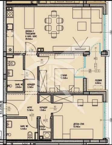 Тристаен апартамент в Бургас, Славейков - 112 кв.м за 1056 €/кв.м - Снимка #1