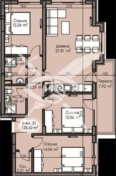 Многостаен апартамент в Бургас, Изгрев - 125 кв.м за 1156 €/кв.м - Снимка #1