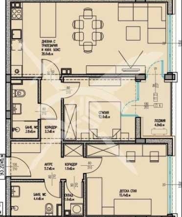 Тристаен апартамент в Бургас, Славейков - 102 кв.м за 1108 €/кв.м - Снимка #1