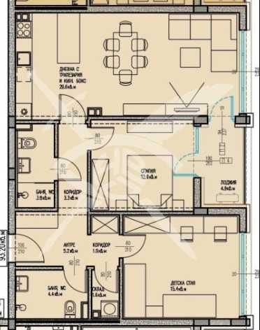 Тристаен апартамент в Бургас, Славейков - 102 кв.м за 1108 €/кв.м - Снимка #1