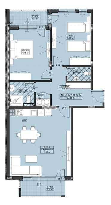 Тристаен апартамент в Пловдив, Христо Смирненски - 118 кв.м за 1002 €/кв.м - Снимка #1