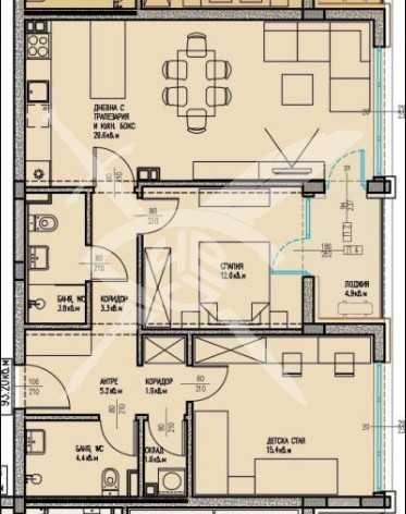 Тристаен апартамент в Бургас, Славейков - 113 кв.м за 1055 €/кв.м - Снимка #1