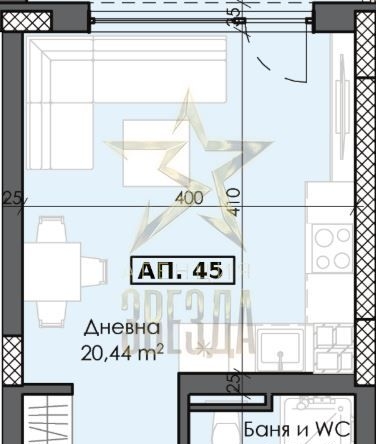 Едностаен апартамент в Пловдив, Тракия - 43 кв.м за 1076 €/кв.м - Снимка #1
