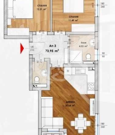 Тристаен апартамент в Пловдив, Кючук Париж - 73 кв.м за 1444 €/кв.м - Снимка #1
