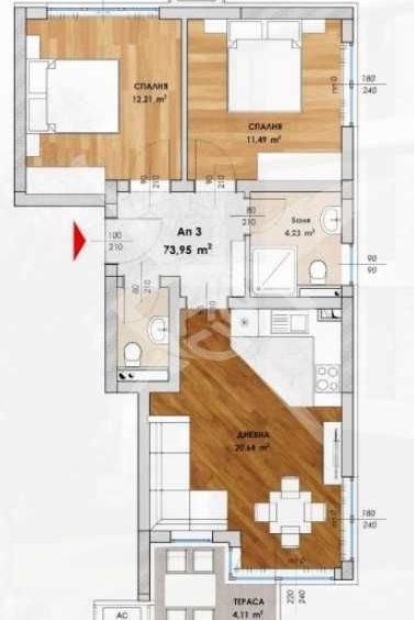 Тристаен апартамент в Пловдив, Кючук Париж - 73 кв.м за 1444 €/кв.м - Снимка #1