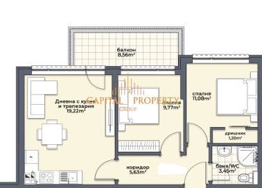 Тристаен апартамент в Варна, Аспарухово - 75 кв.м за 1507 €/кв.м - Снимка #1