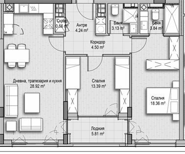 Тристаен апартамент в София, Витоша - 117 кв.м за 2924 €/кв.м - Снимка #1