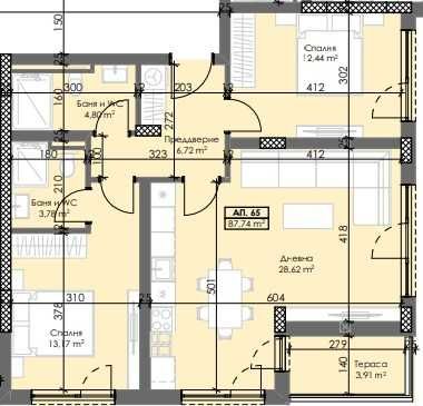 Тристаен апартамент в Пловдив, Тракия - 103 кв.м за 1082 €/кв.м - Снимка #1