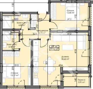 Тристаен апартамент в Пловдив, Тракия - 87 кв.м за 653 €/кв.м - Снимка #1