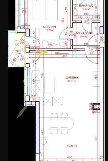 Двустаен апартамент в Бургас, Меден рудник - зона А - 65 кв.м за 1000 €/кв.м - Снимка #1