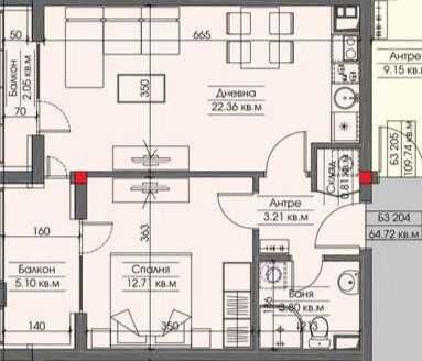 Двустаен апартамент в Бургас, Меден рудник - зона Б - 65 кв.м за 1257 €/кв.м - Снимка #1