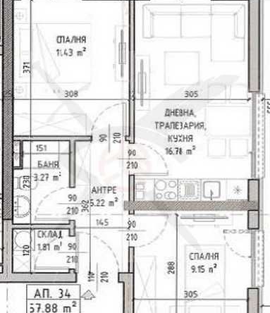Тристаен апартамент в София, Малинова долина - 77 кв.м за 1443 €/кв.м - Снимка #1