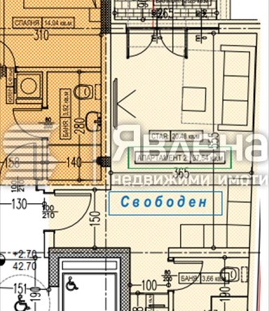 Едностаен апартамент в Варна, Колхозен пазар - 48 кв.м за 1193 €/кв.м - Снимка #1
