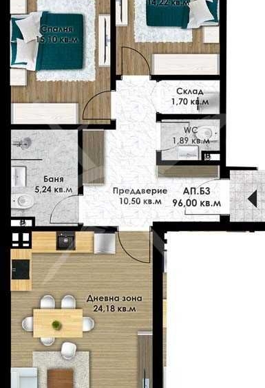 Тристаен апартамент в Пловдив, Остромила - 113 кв.м за 941 €/кв.м - Снимка #1