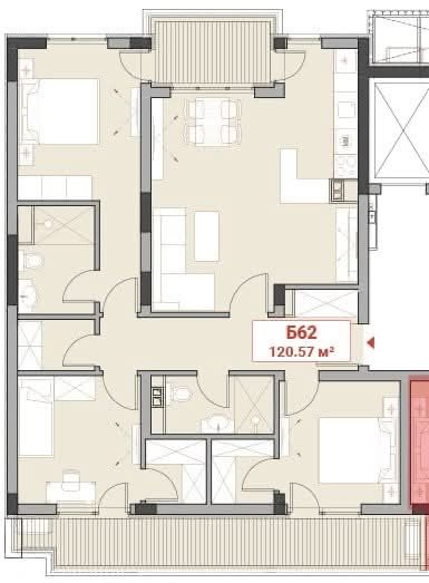 Четиристаен апартамент в София, Младост 4 - 120 кв.м за 2167 €/кв.м - Снимка #1