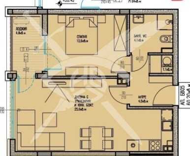 Дава се под наем Двустаен апартамент в Бургас, Славейков - 72 кв.м за 72000 € - Снимка #1