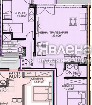 Тристаен апартамент в София, Обеля 2 - 98 кв.м за 1337 €/кв.м - Снимка #1