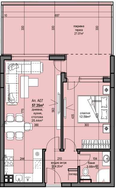 Двустаен апартамент в Пловдив, Христо Смирненски - 89 кв.м за 743 €/кв.м - Снимка #1
