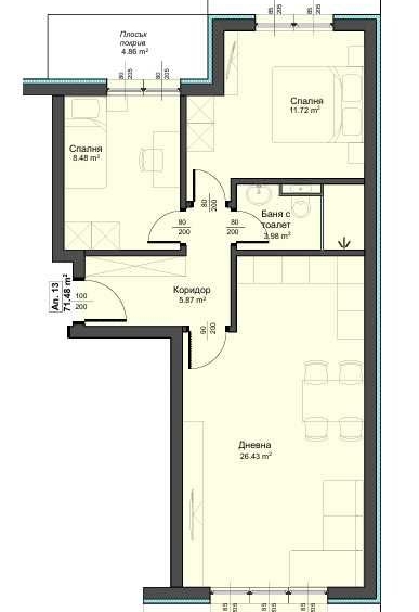 Тристаен апартамент в Варна, Аспарухово - 77 кв.м за 614 €/кв.м - Снимка #1
