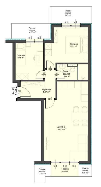 Тристаен апартамент в Варна, Аспарухово - 77 кв.м за 614 €/кв.м - Снимка #1
