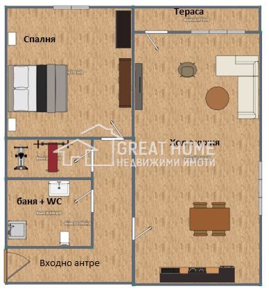 Двустаен апартамент в Търговище, Център - 58 кв.м за 1002 €/кв.м - Снимка #1