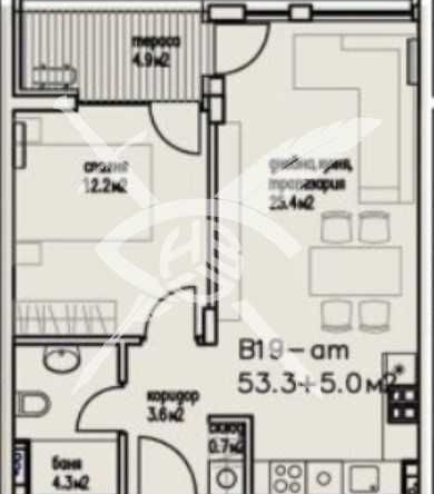 Двустаен апартамент в Бургас, Сарафово - 58 кв.м за 1234 €/кв.м - Снимка #1