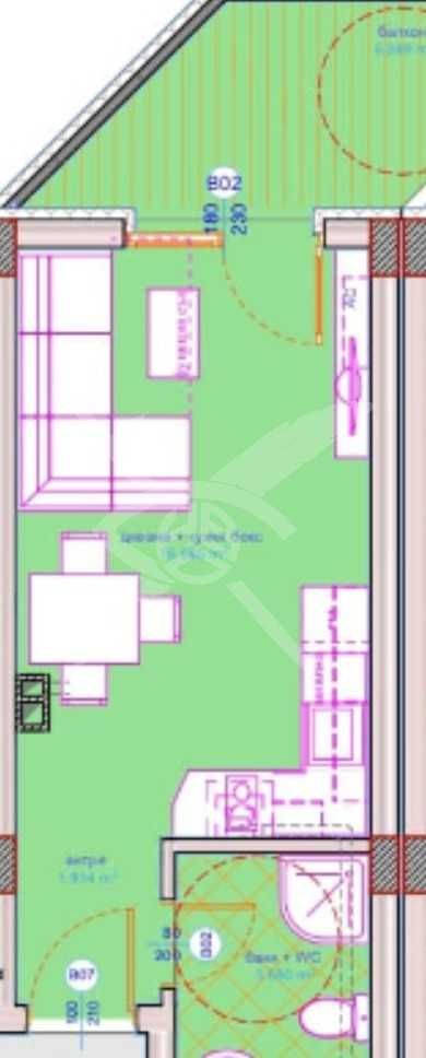 Едностаен апартамент в Бургас, Сарафово - 43 кв.м за 1373 €/кв.м - Снимка #1