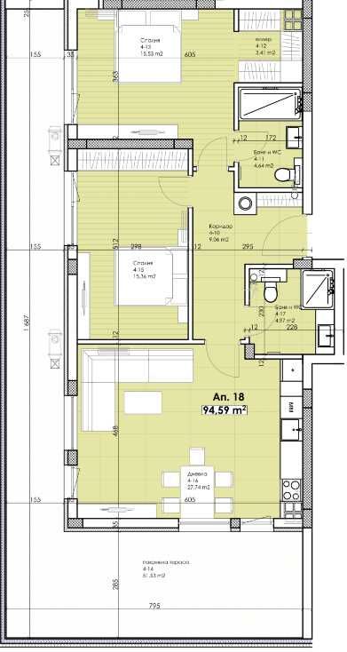 Тристаен апартамент в Пловдив, Остромила - 106 кв.м за 813 €/кв.м - Снимка #1