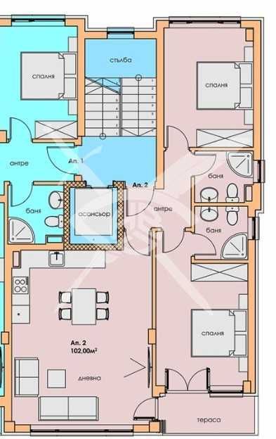 Тристаен апартамент в Пловдив, Съдийски - 102 кв.м за 806 €/кв.м - Снимка #1