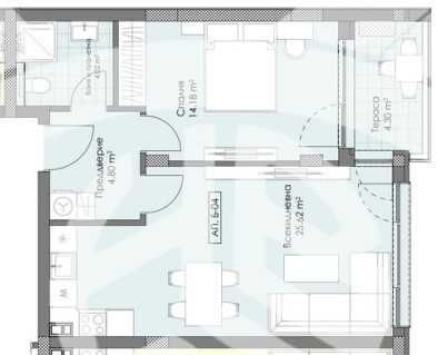 Двустаен апартамент в Пловдив, Остромила - 71 кв.м за 574 €/кв.м - Снимка #1