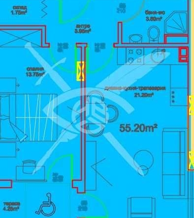 Двустаен апартамент в Бургас, Меден рудник - зона А - 62 кв.м за 461 €/кв.м - Снимка #1