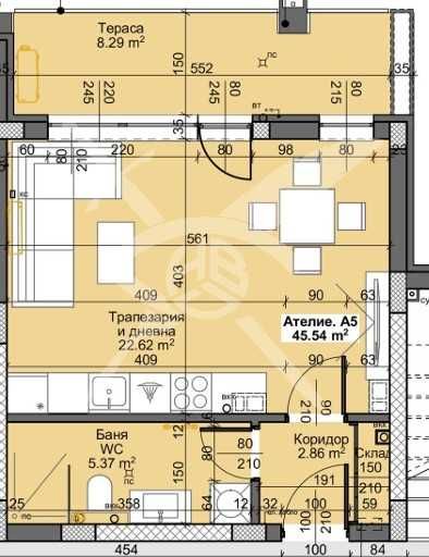 Ателие в Пловдив, Остромила - 52 кв.м за 1007 €/кв.м - Снимка #1