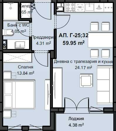 Двустаен апартамент в Пловдив, Христо Смирненски - 71 кв.м за 1309 €/кв.м - Снимка #1