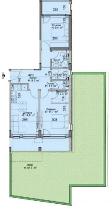 Тристаен апартамент в София, Модерно предградие - 100 кв.м за 1248 €/кв.м - Снимка #1