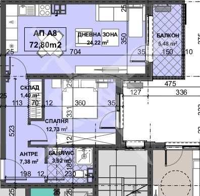 Двустаен апартамент в Пловдив, Остромила - 73 кв.м за 1097 €/кв.м - Снимка #1