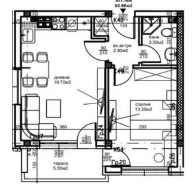 Двустаен апартамент в Пловдив, Остромила - 53 кв.м за 1713 €/кв.м - Снимка #1