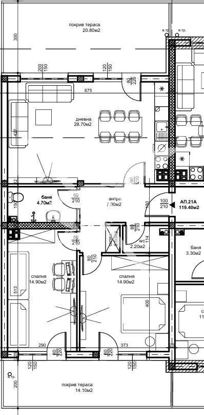 Тристаен апартамент в Пловдив, Беломорски - 134 кв.м за 959 €/кв.м - Снимка #1