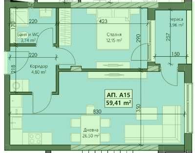 Двустаен апартамент в Пловдив, Кършияка - 70 кв.м за 960 €/кв.м - Снимка #1