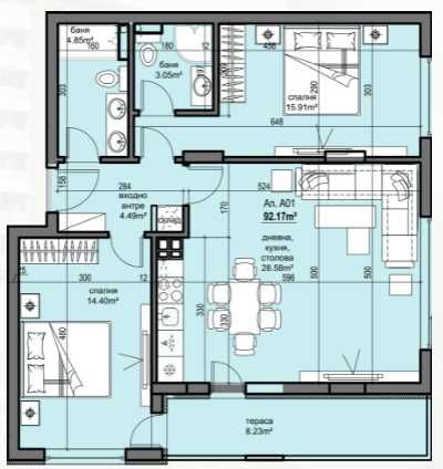 Тристаен апартамент в Пловдив, Христо Смирненски - 106 кв.м за 828 €/кв.м - Снимка #1