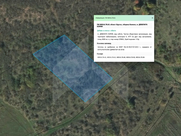 Парцел в с. Черни връх, Област Бургас - 10000 кв.м за 1 €/кв.м - Снимка #1