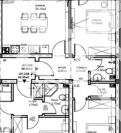 Тристаен апартамент в Пловдив, Беломорски - 109 кв.м за 981 €/кв.м - Снимка #1