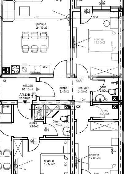 Тристаен апартамент в Пловдив, Беломорски - 109 кв.м за 981 €/кв.м - Снимка #1