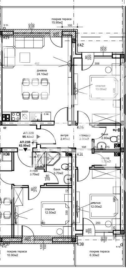 Тристаен апартамент в Пловдив, Беломорски - 109 кв.м за 981 €/кв.м - Снимка #1